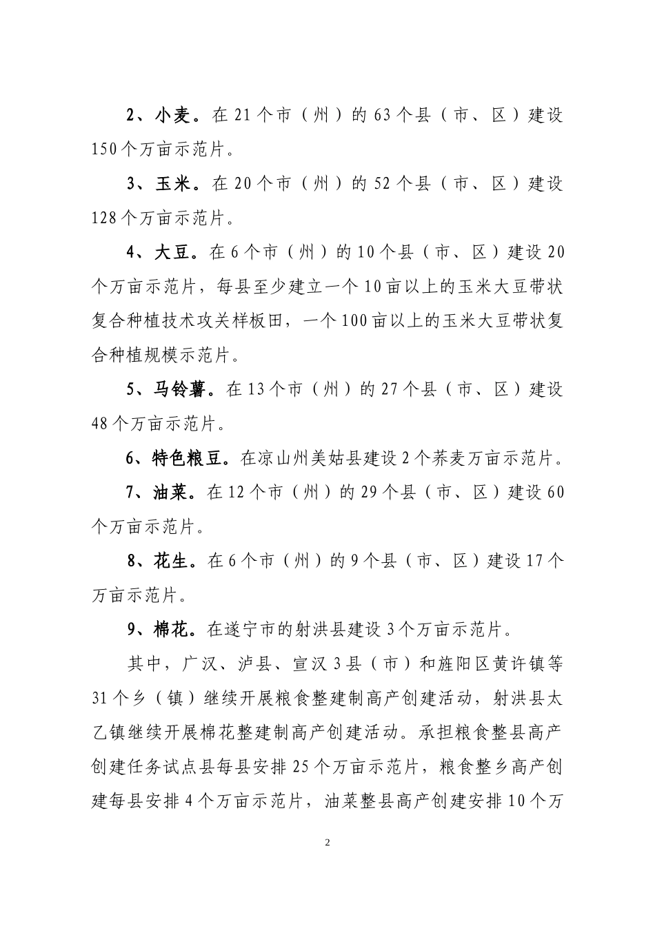 年四川省粮棉油高产创建项目实施方案_第2页