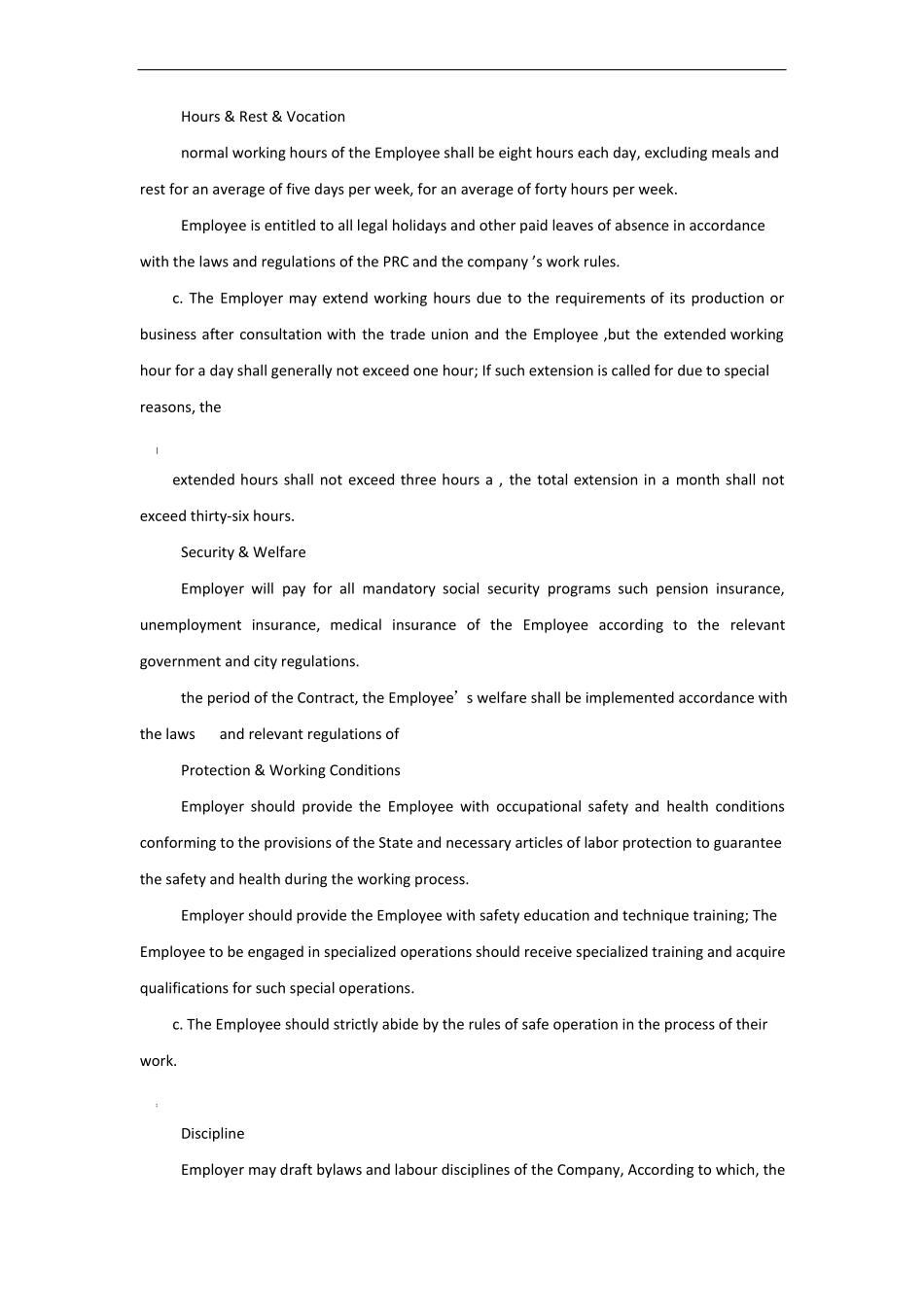 劳动合同英文版_第2页