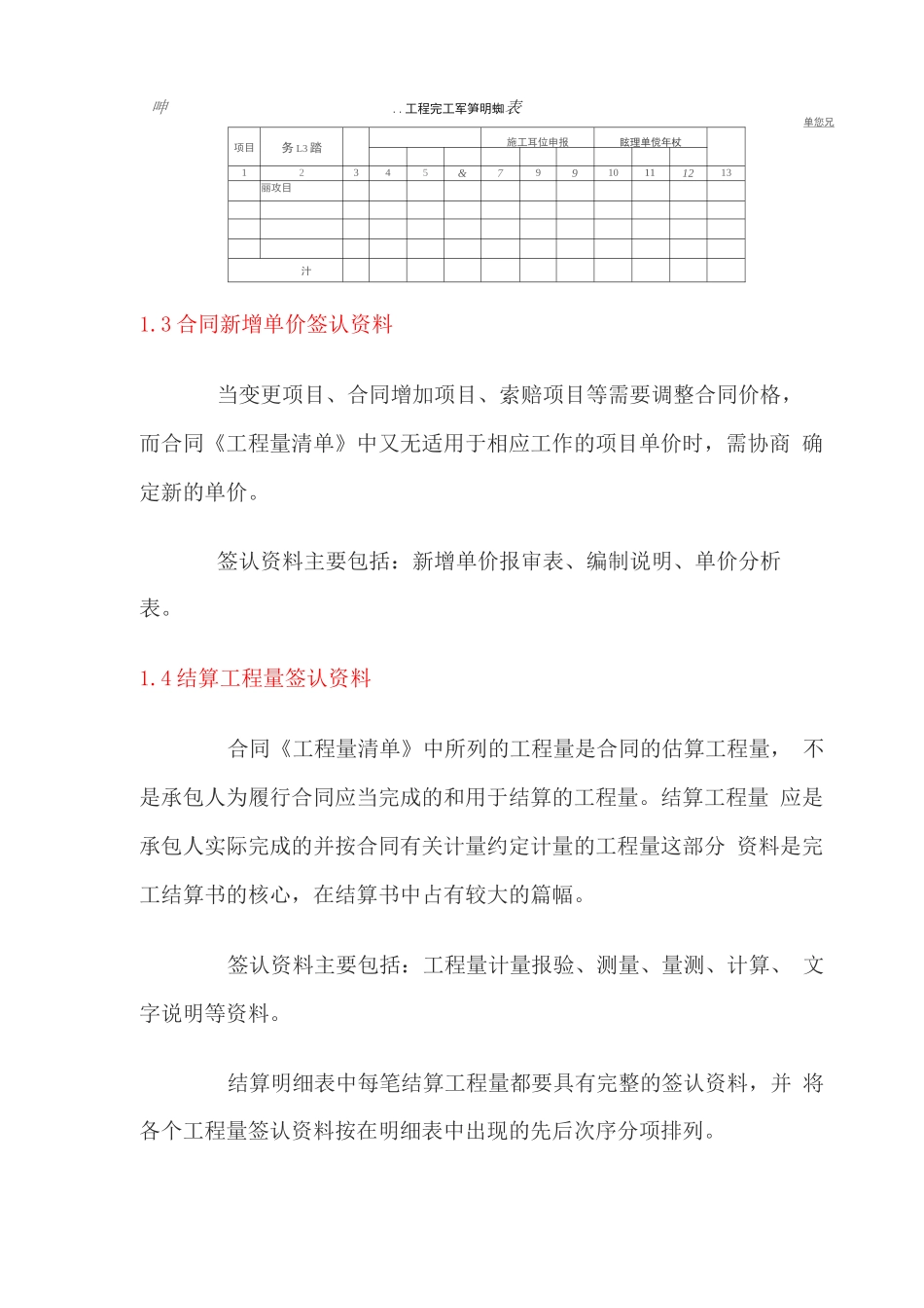 单价合同项目完工结算书编制要点_第2页
