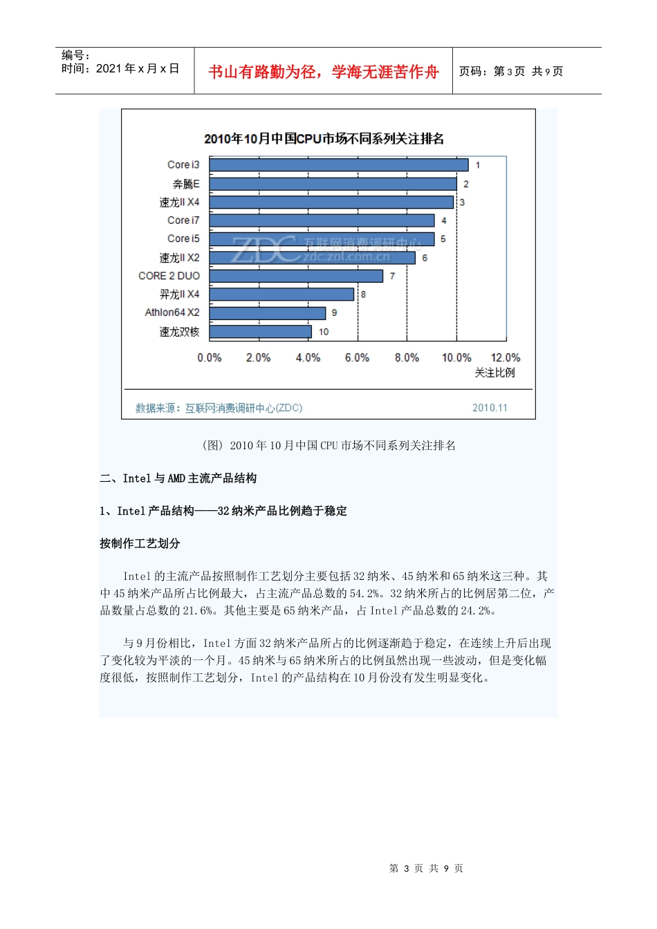 XXXX年10月中国CPU市场分析报告_第3页