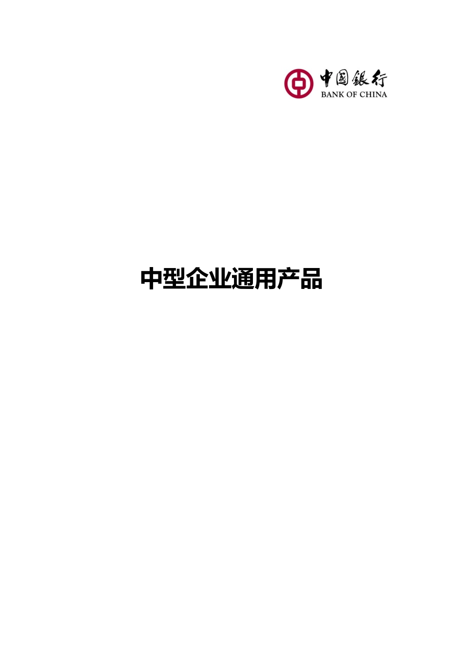 XXXX最新某银行中型企业产品手册_第1页