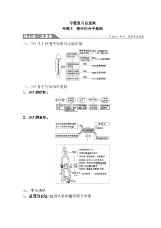 专题复习自查案专题 遗传的分子基础知识点梳理汇总