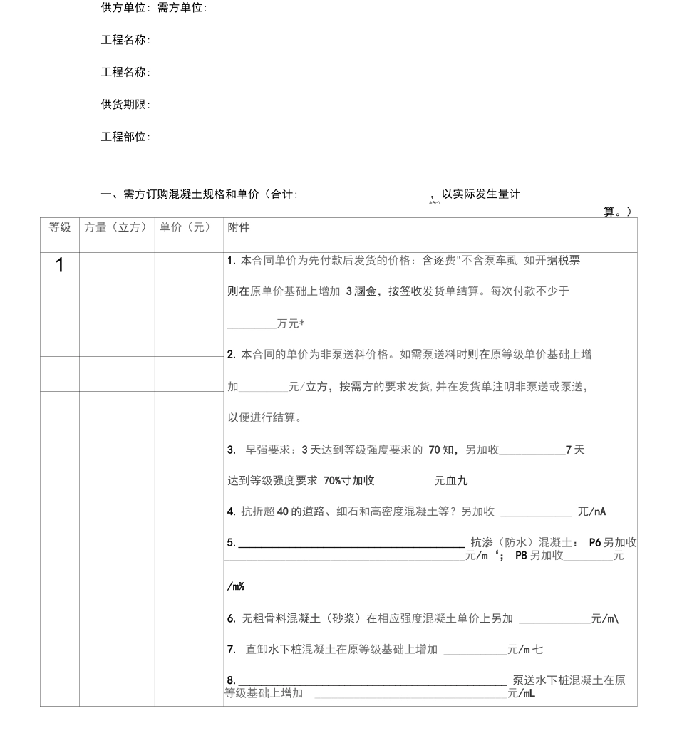 预拌商品混凝土销售合同_第3页