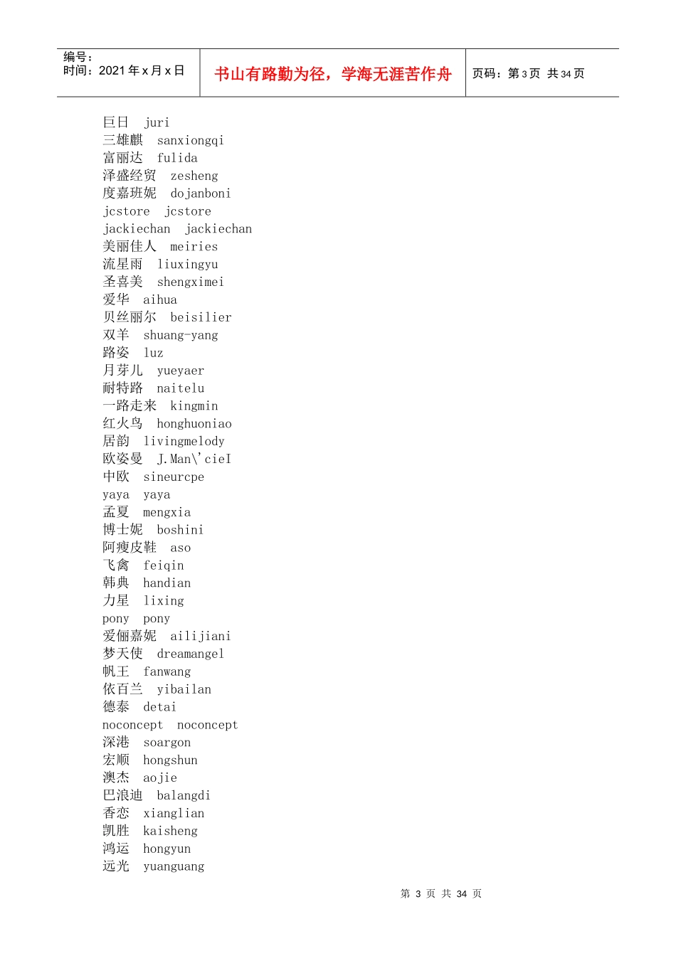 XXXX时尚女鞋品牌大全及各鞋品牌标志_第3页