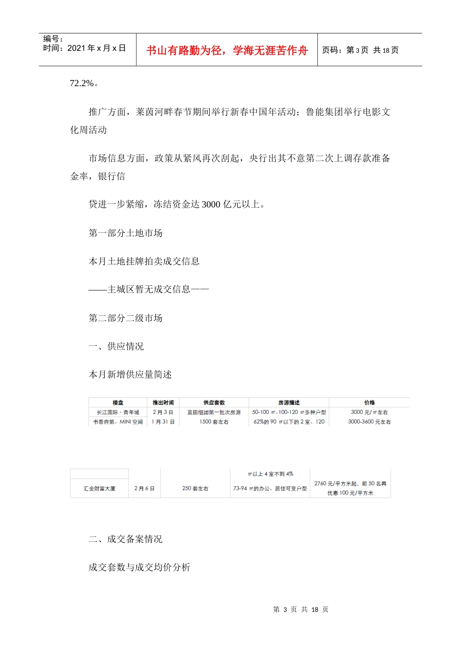 XXXX年2月宜宾房地产市场分析报告_16页_第3页