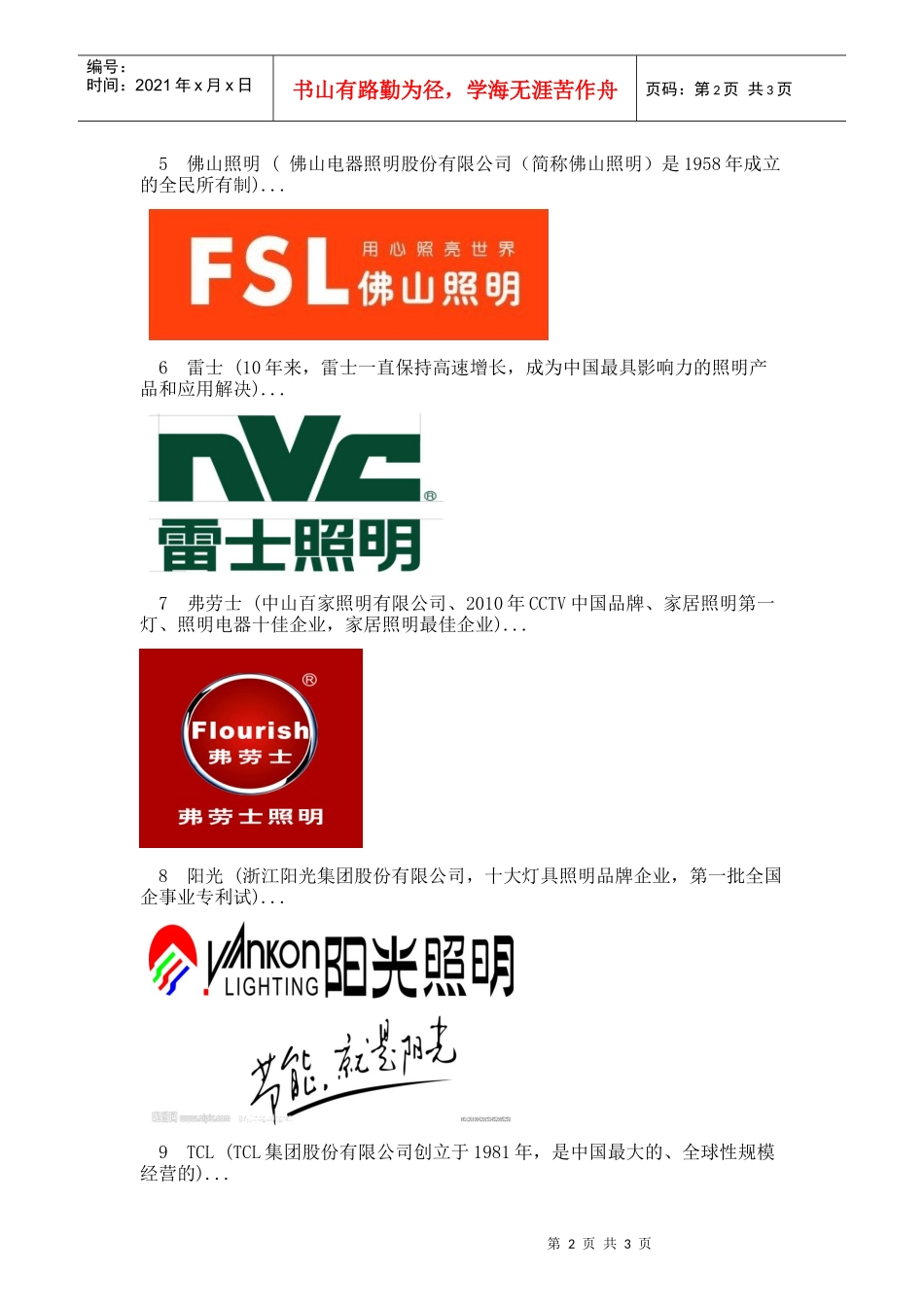 XXXX年中国十大灯饰品牌排名_第2页