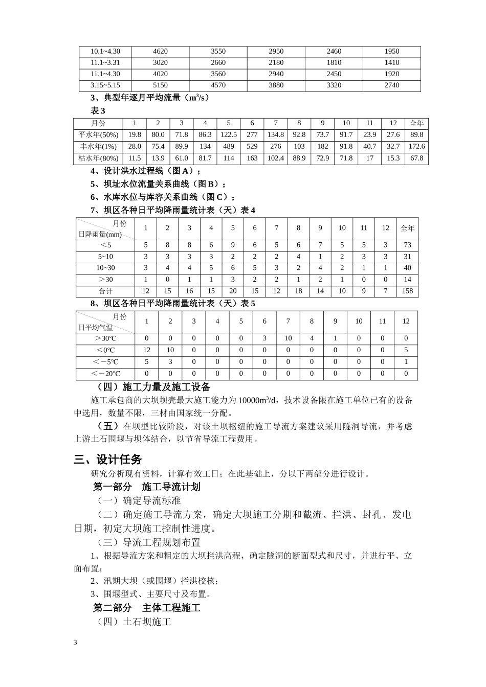 XXXX级水工专业施工组织毕业设计任务书和指导书_第3页