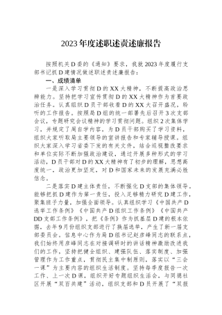 2023年度述职述责述廉报告