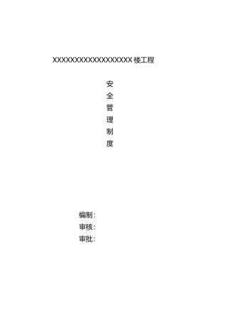 XXXXXXX项目安全管理制度