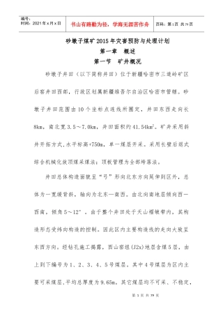 XXXX年度灾防计划