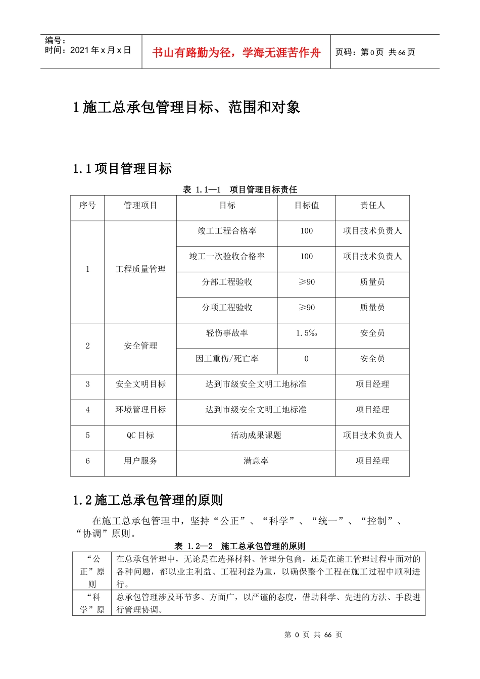 XX公司项目总承包管理制度_第1页