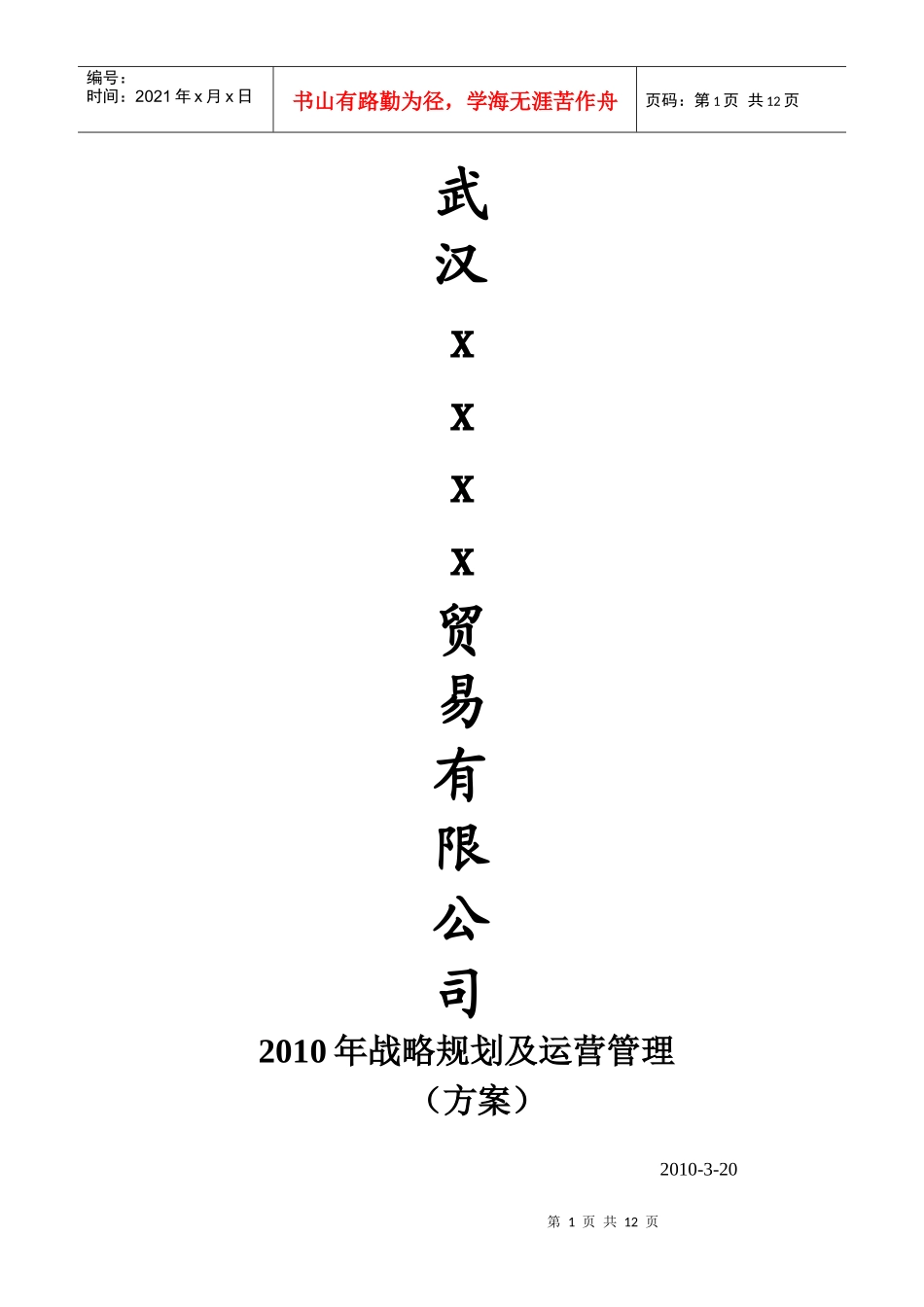 XXXX战略规划及运营流程_第1页