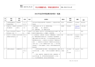 XXXX年北京市科技周活动项目一览表
