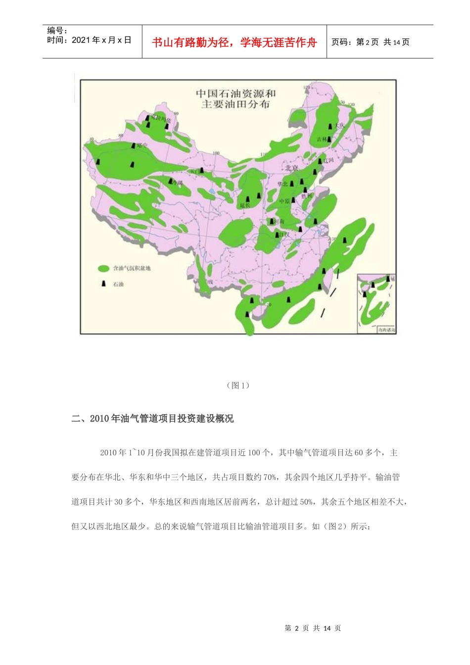 XXXX年1-10月份全国油气管道项目投资建设情况_第2页