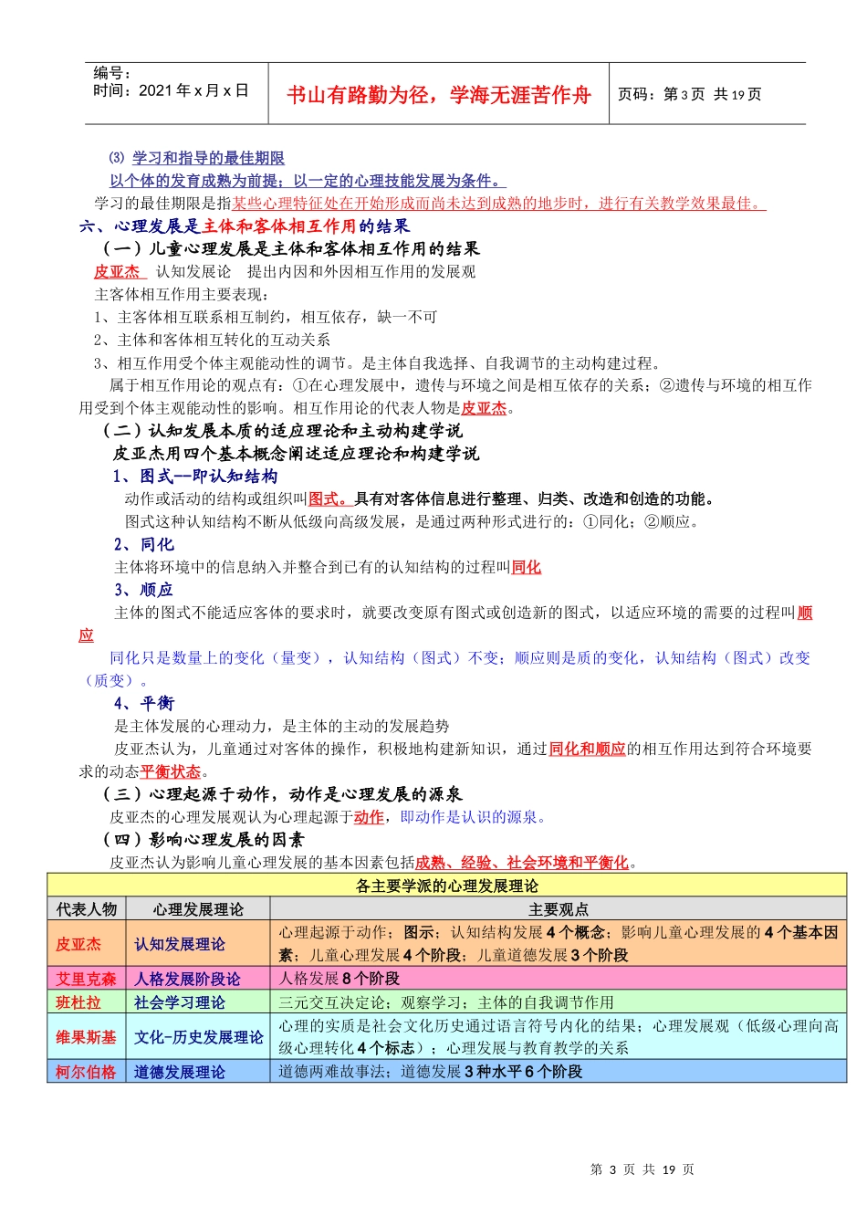 XXXX版发展心理学知识复习概要_第3页
