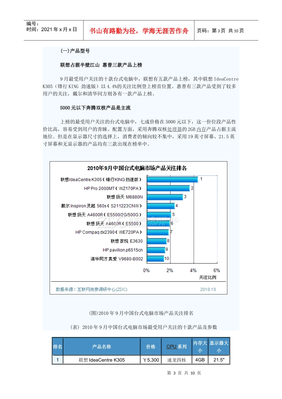 XXXX年9月中国台式电脑市场分析报告_第3页
