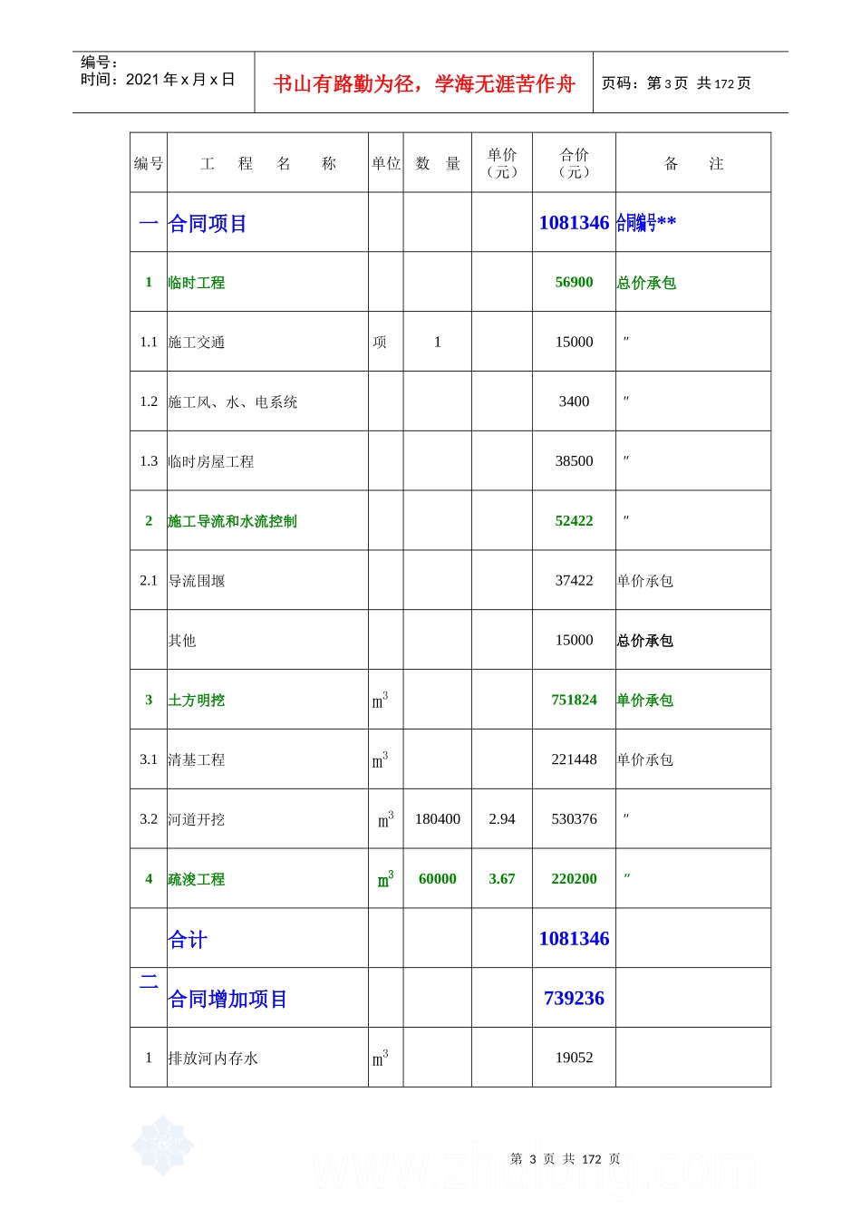 xxxxx工程结算书_secret_第3页