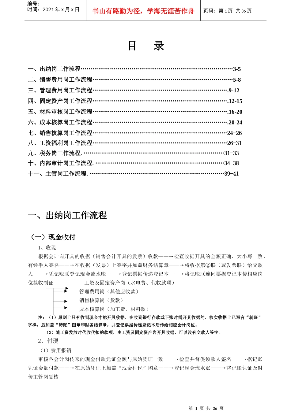 XXXX年某制造厂财务管理经典工作流程(DOC41页)_第1页