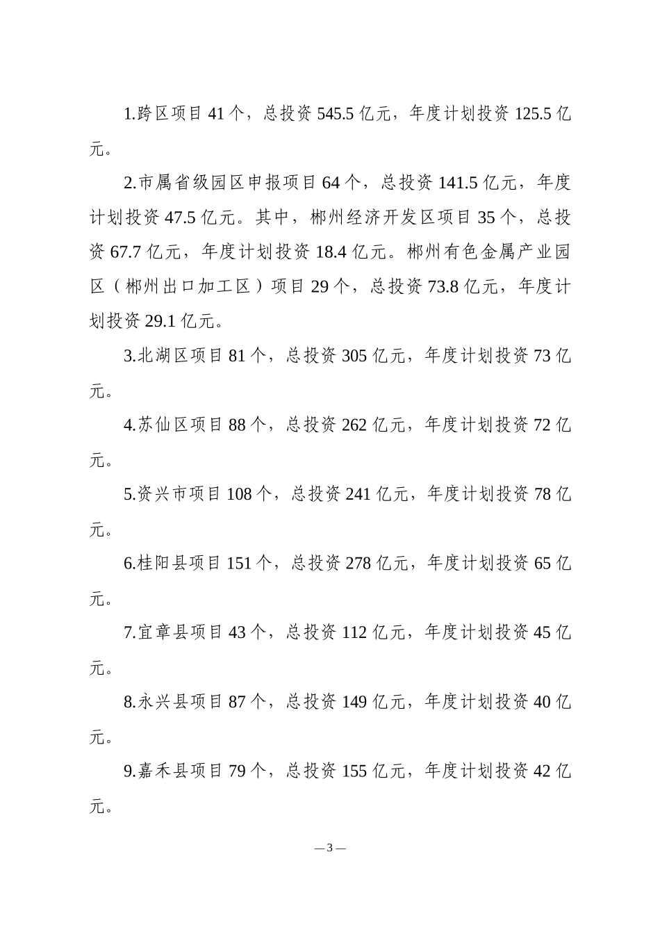 XXXX年郴州市重大建设项目计划_第3页