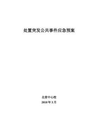 XXXX年处置突发公共事件应急预案