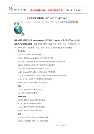 XXXX全球互联网发展报告