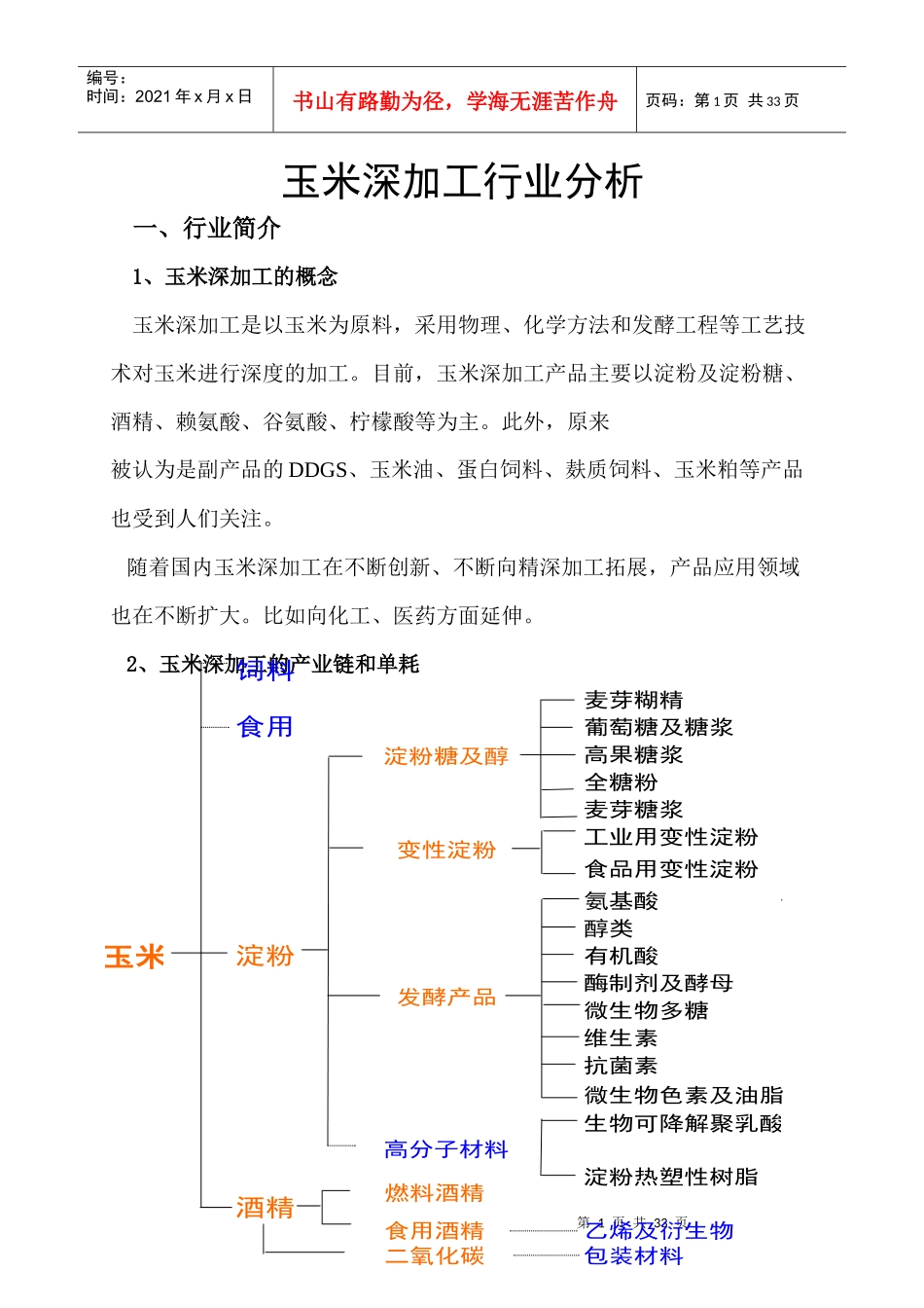 XXXX玉米深加工行业分析_第1页