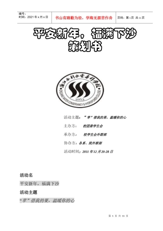 XXXX最新苹安策划书