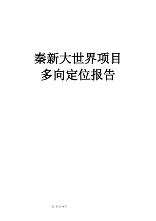 XXXX年秦皇岛秦新大世界项目多向定位报告