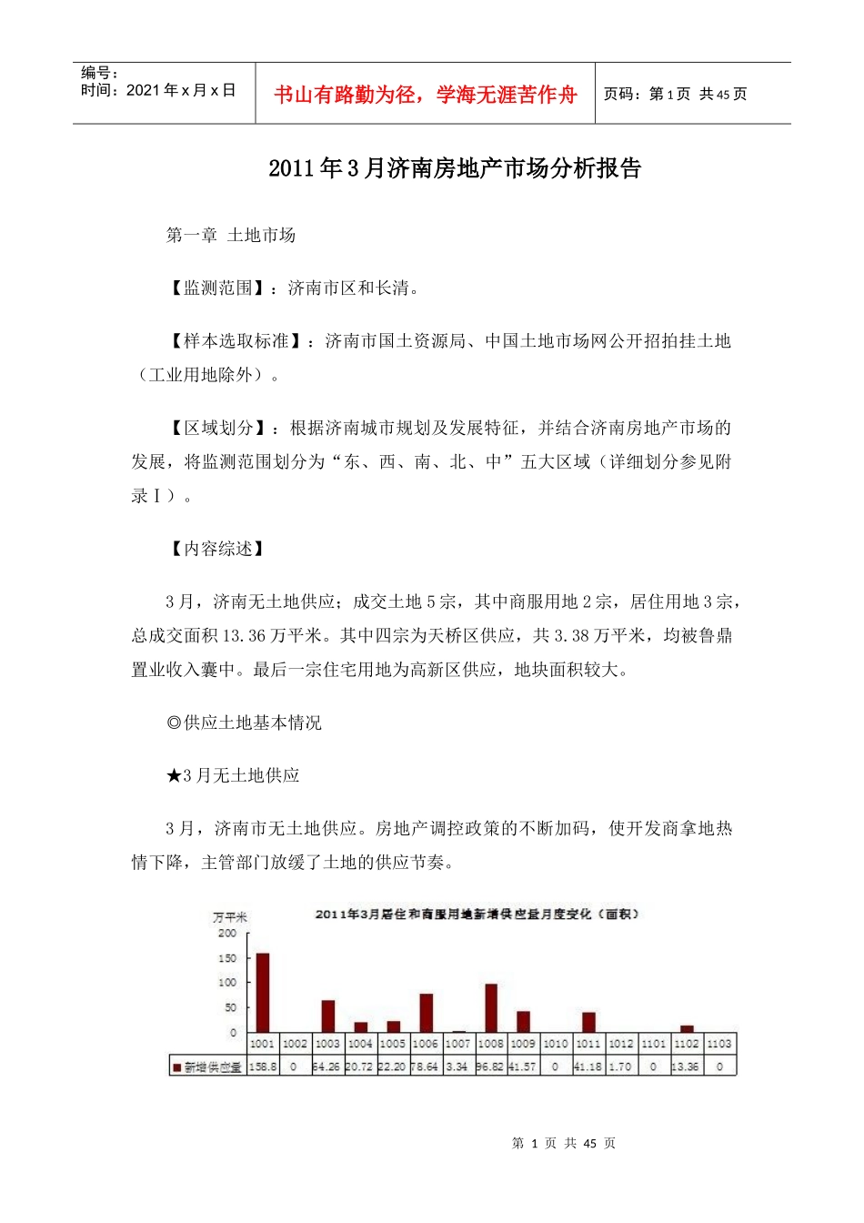 XXXX年3月济南房地产市场分析报告43P_第1页