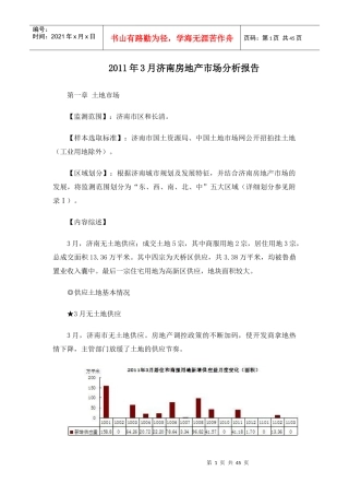 XXXX年3月济南房地产市场分析报告43P