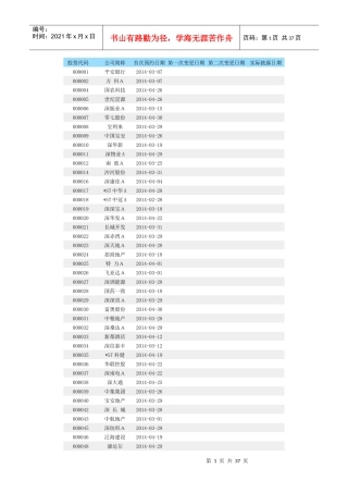 XXXX年深市年报披露时间表