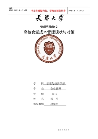 XXXX年管理咨询论文