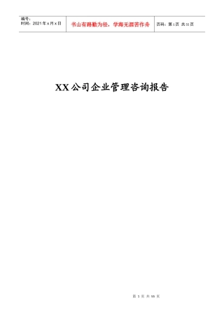 XX公司企业管理咨询报告