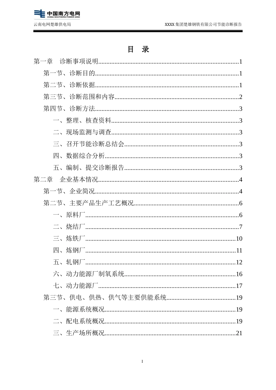 XXXX钢铁有限公司节能诊断报告_第3页