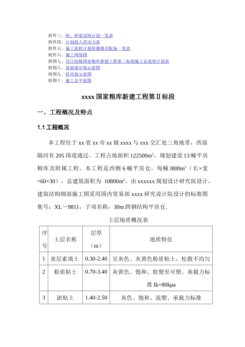 xx国家粮库施工组织设计_第2页