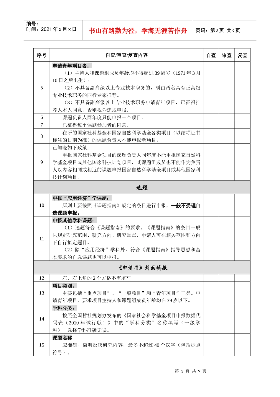 XXXX年度国家社科基金项目申请_第3页