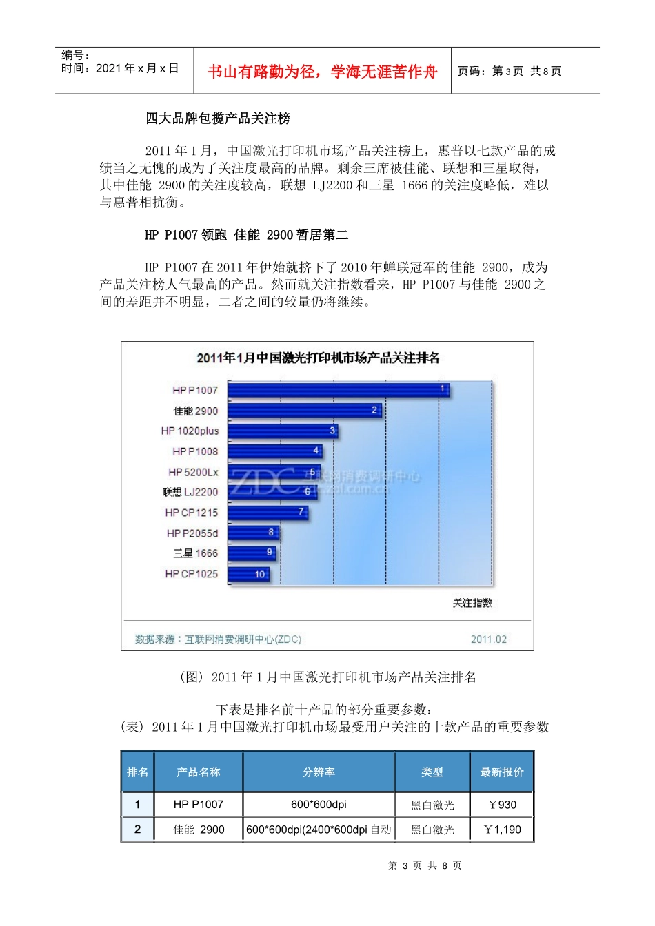 XXXX年1月中国激光打印机市场分析报告_第3页