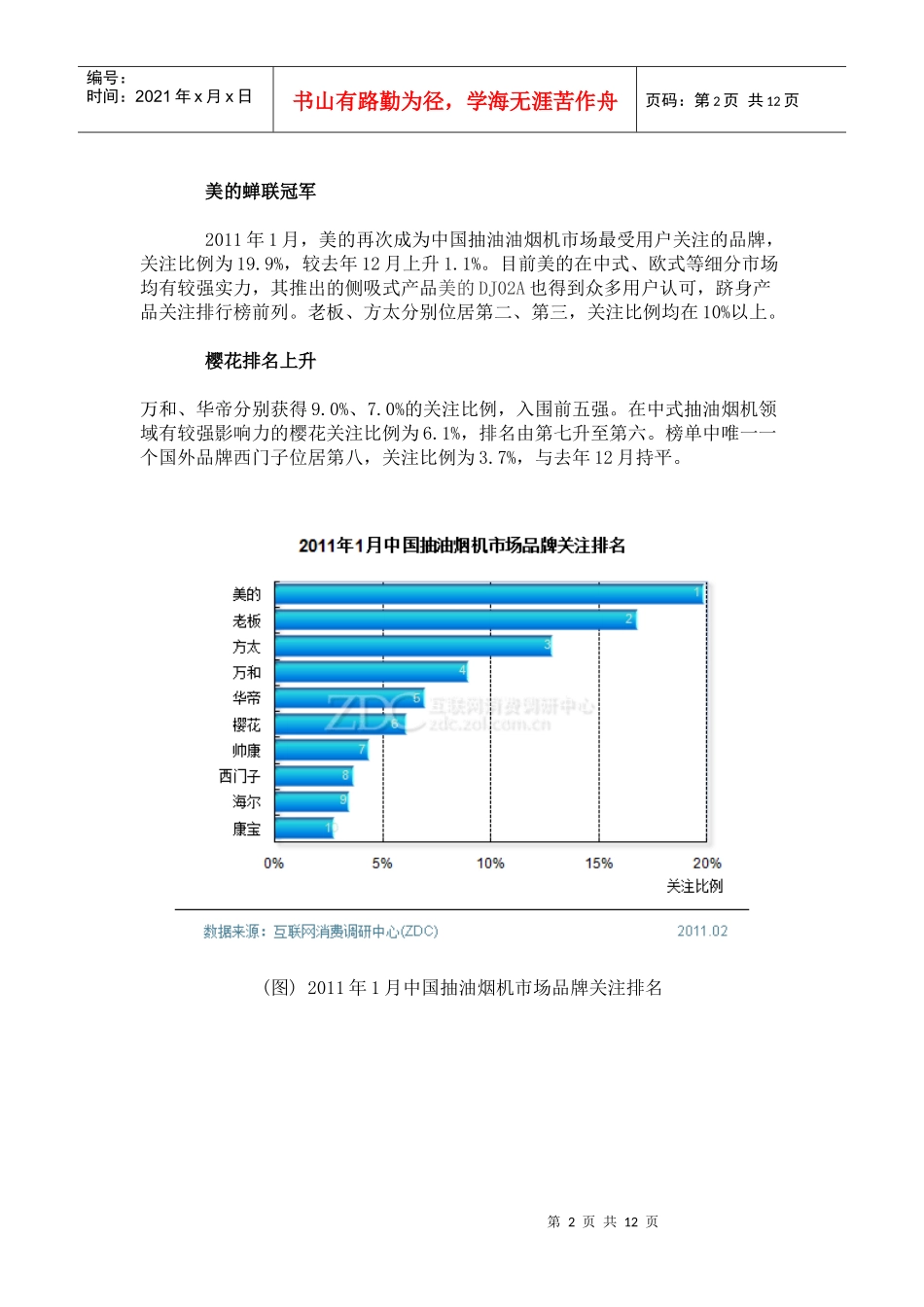 XXXX年1月中国抽油烟机市场分析报告_第2页