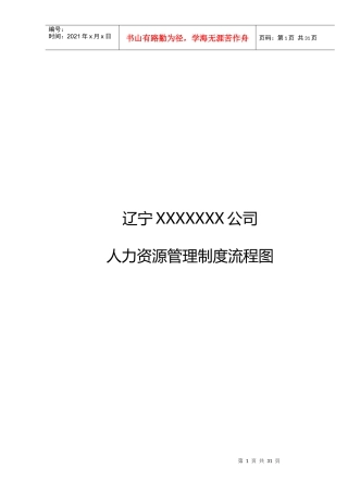 XX公司人力资源管理制度流程图