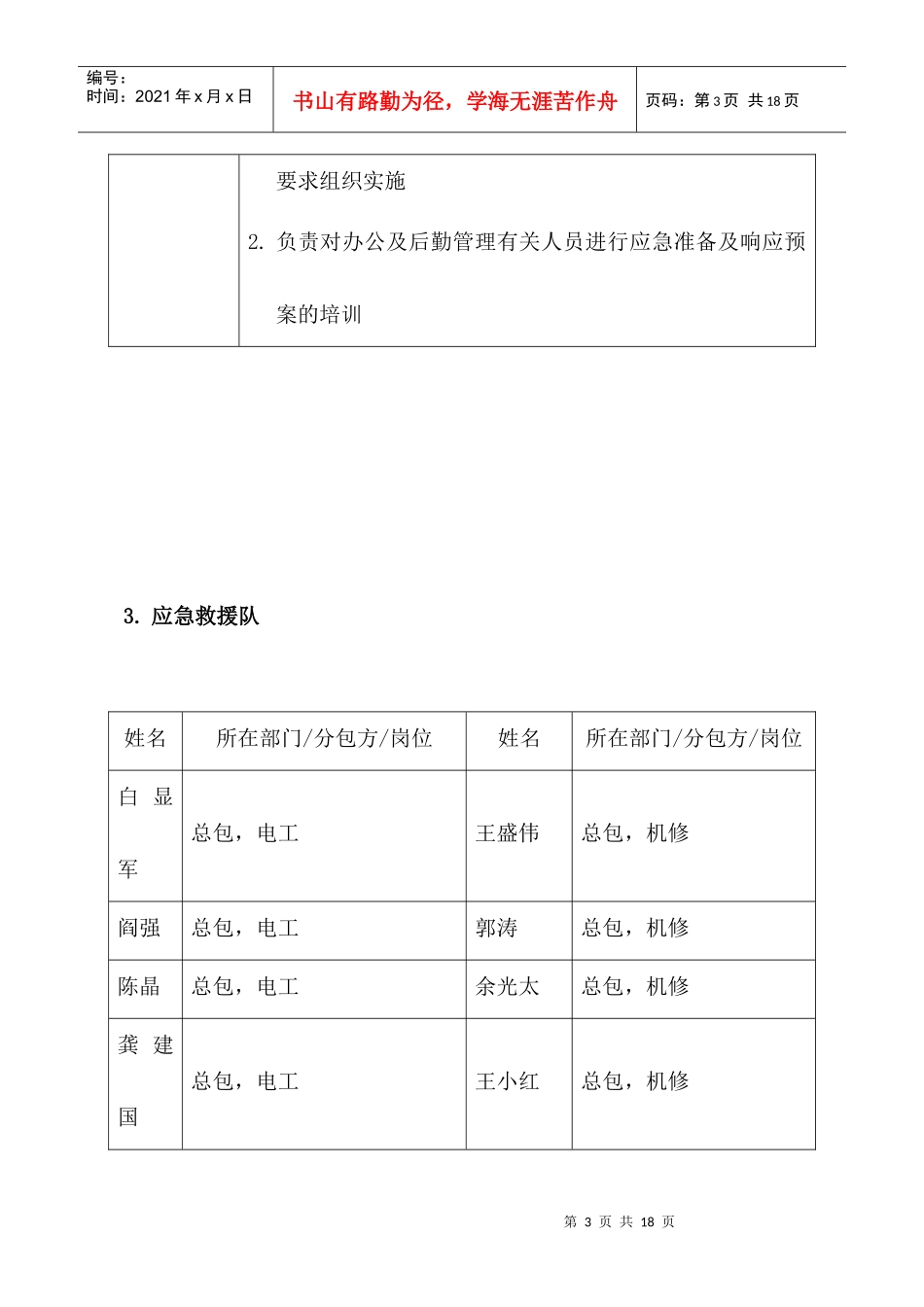 xxx项目三防应急预案_第3页