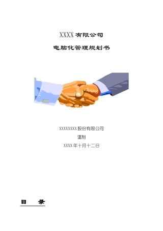 XXX有限公司电脑化管理规划书(1)