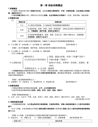 XXXX招标师-法律法规冲刺笔记(精编)
