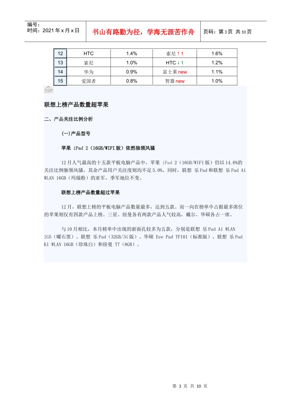 XXXX年12月中国平板电脑市场分析报告_第3页