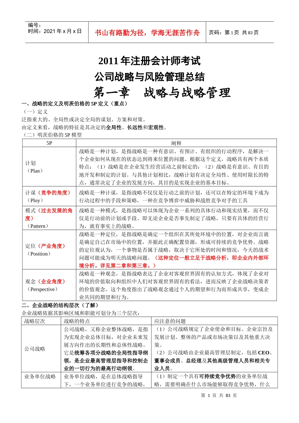 XXXX年CPA公司战略学习总结_第1页