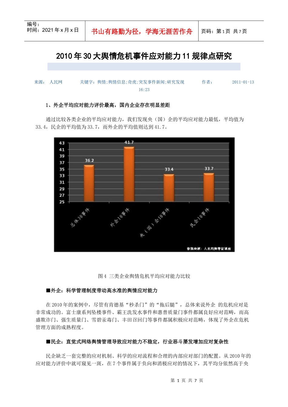 XXXX年30大舆情危机事件应对_第1页