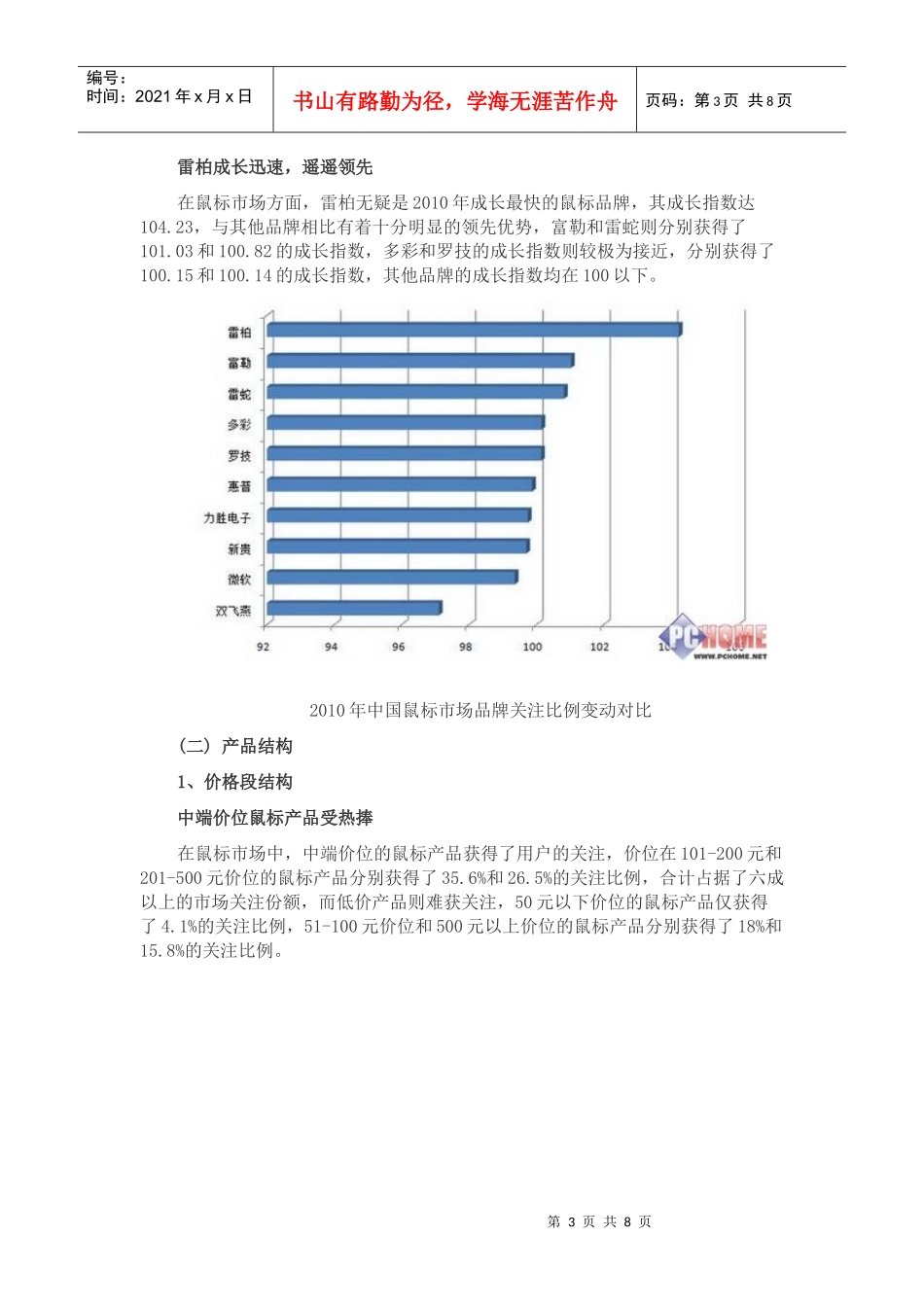 XXXX年鼠标品牌市占率与关注度报告_第3页