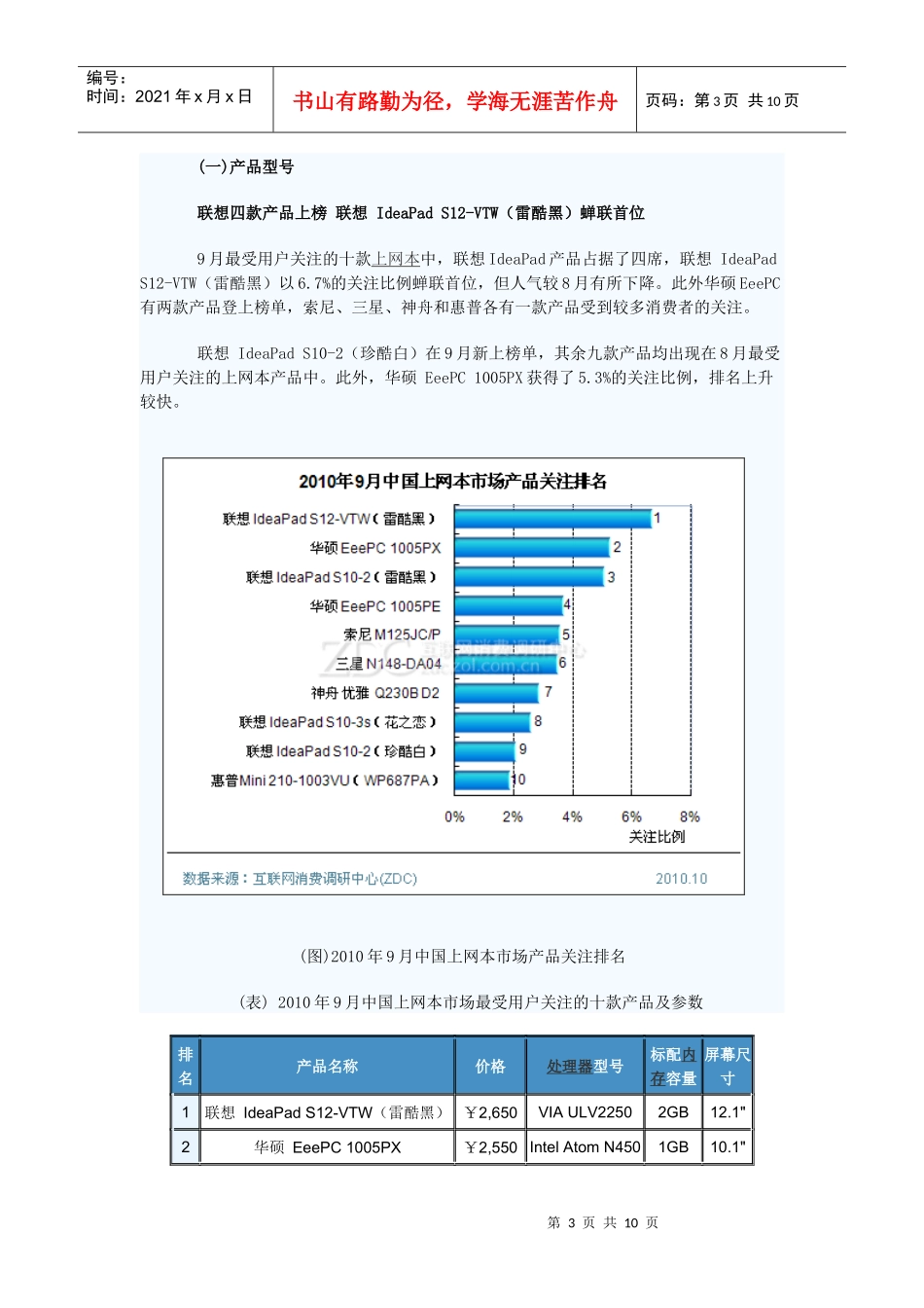 XXXX年9月中国上网本市场分析报告_第3页