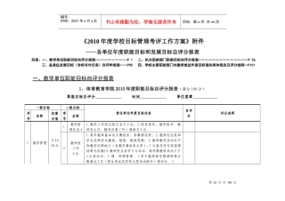 XXXX年度学校目标管理考评工作方案