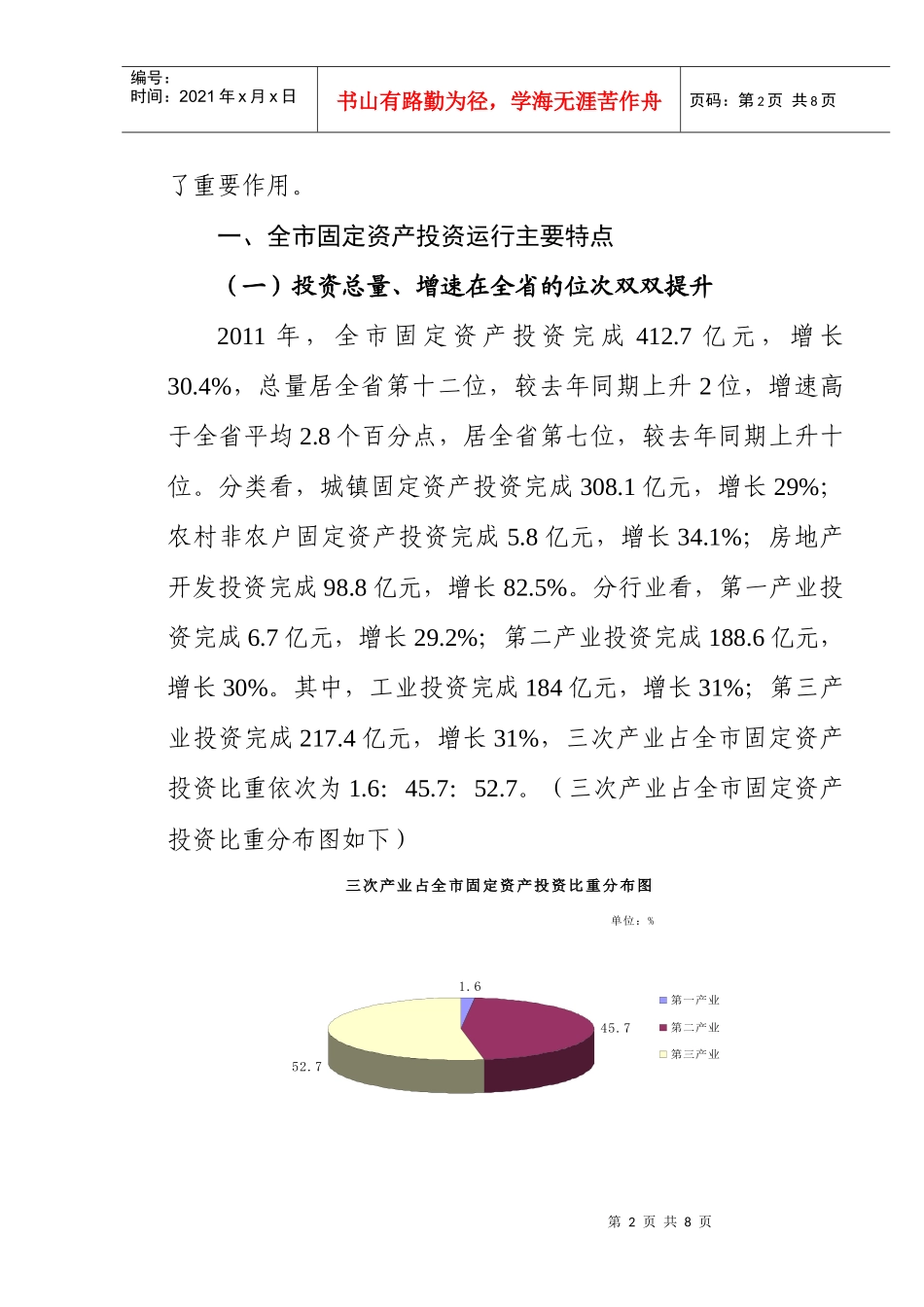 XXXX年全市固定资产投资实现预期目标_第2页