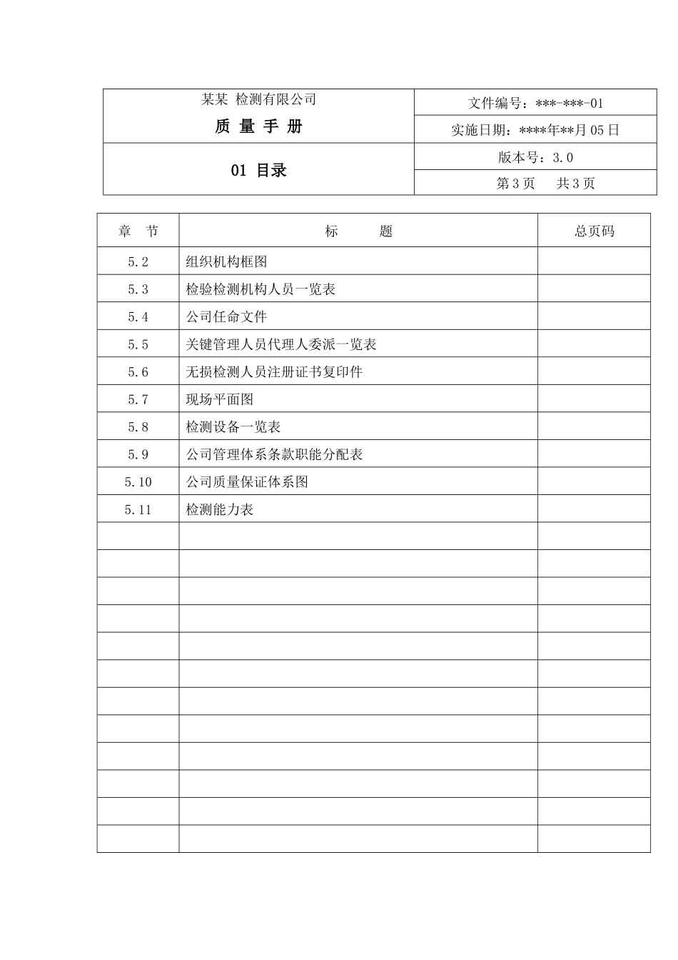 XXXX年某某检测有限公司新版质量手册_第3页